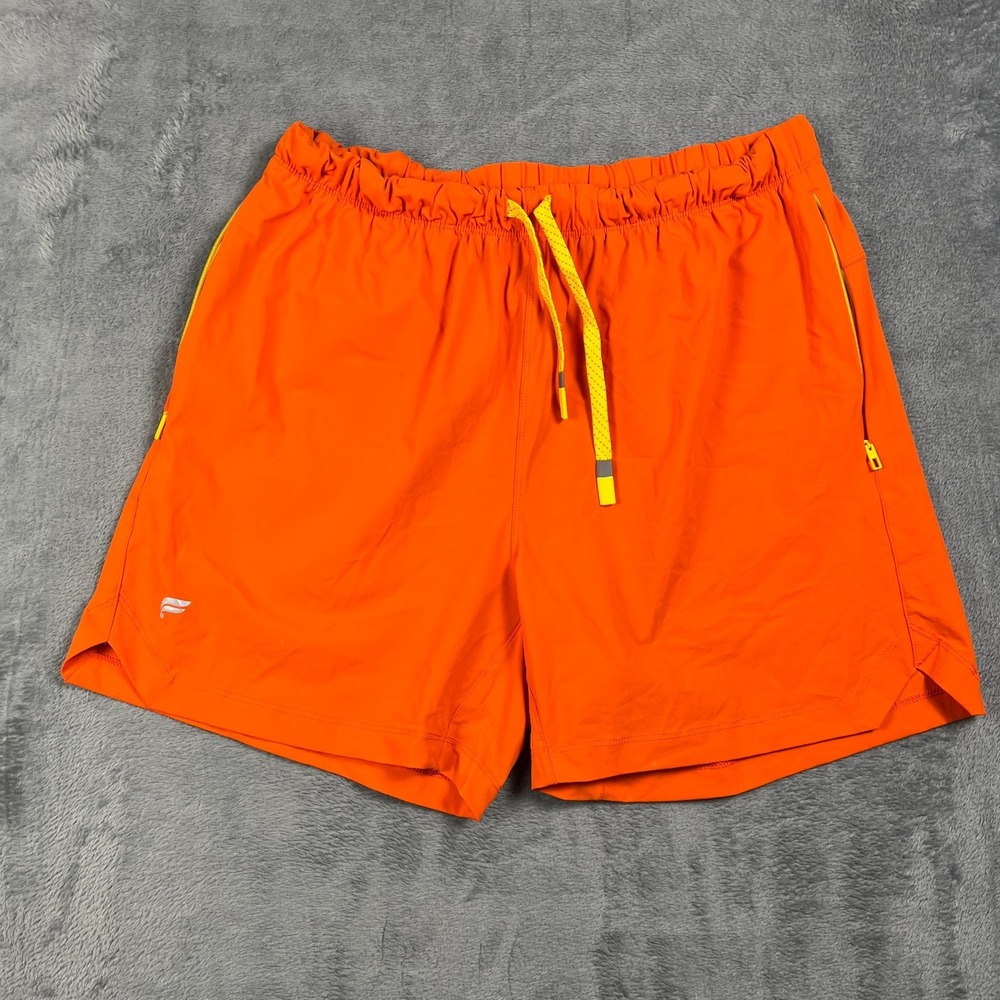 Fabletics The One Shorts Mens M Vibrant Orange Drawstring Quick Dry Performance